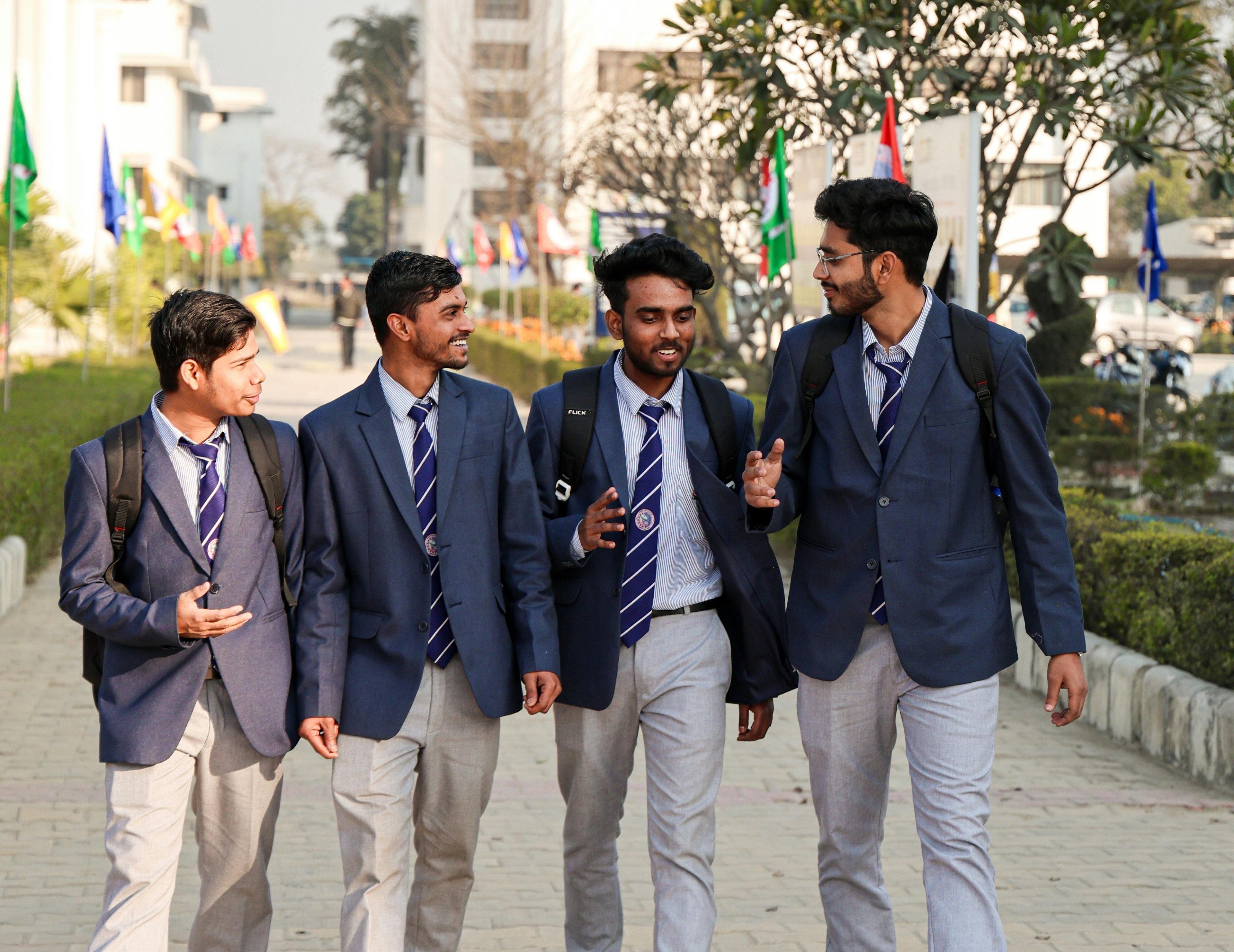 A group of student walking.