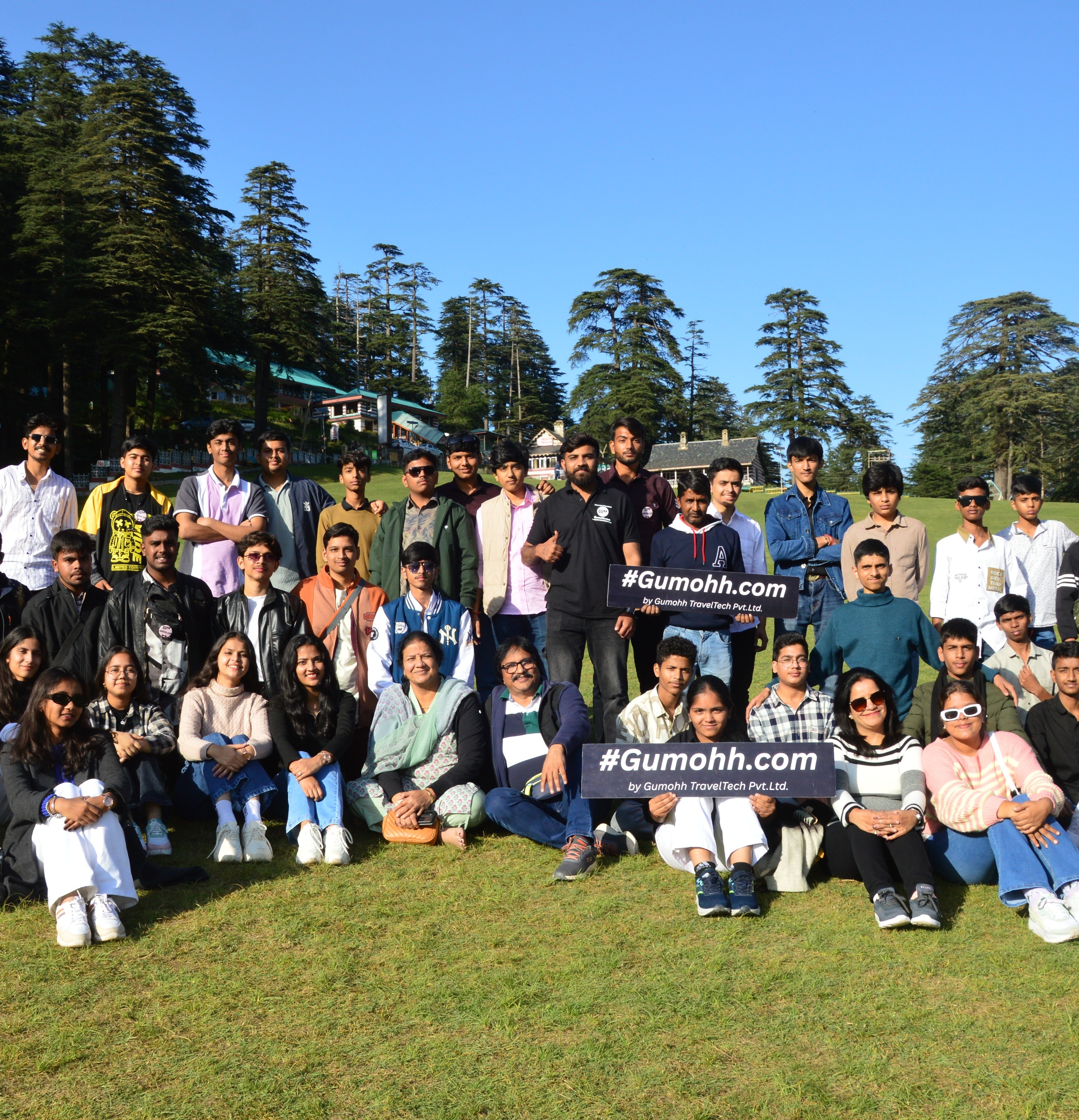 A large group of travellers.